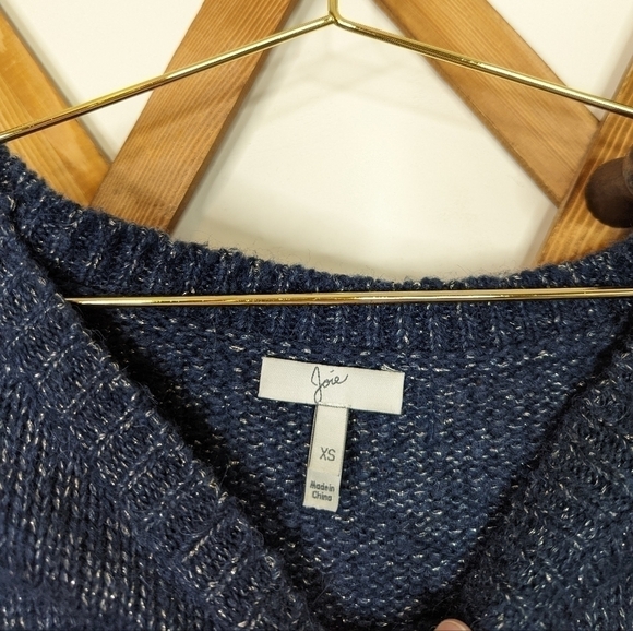 Joie Markus Chunky Knit Alpaca Blend Metallic Shimmer Sweater - Picture 4 of 7